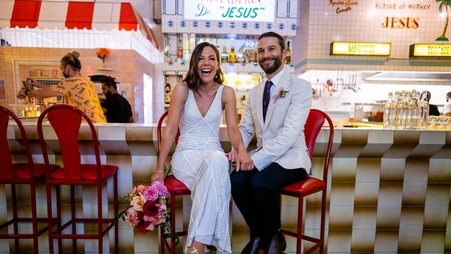 After the ceremony, they popped across the road to their favourite Mexican place. Picture: Jason Nixon