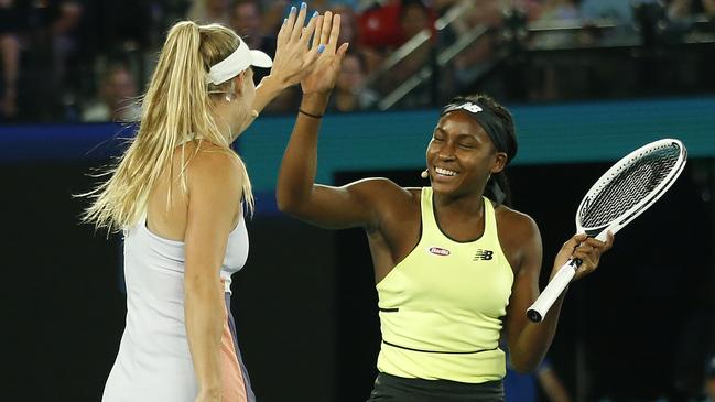 Caroline Wozniacki and Coco Gauff. Picture: Getty Images