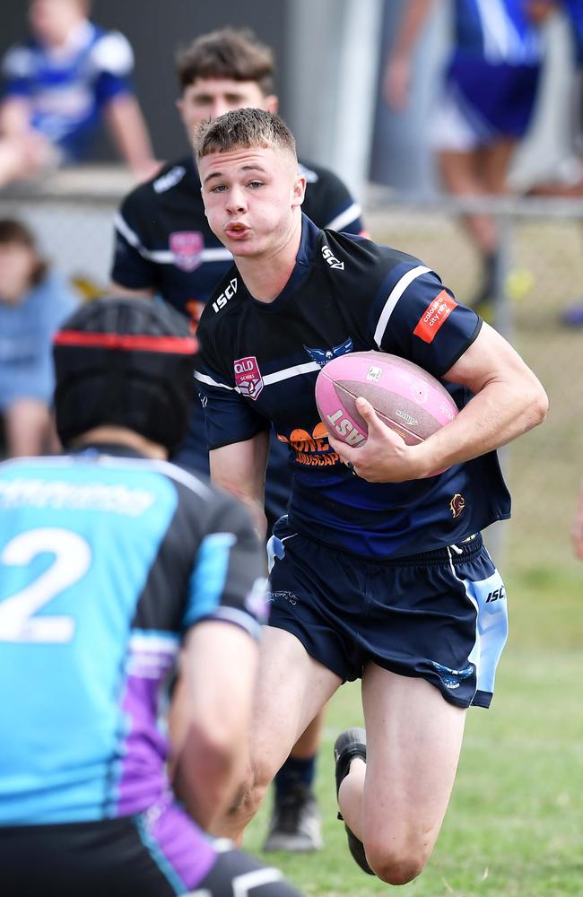 RUGBY LEAGUE: Justin Hodges and Chris Flannery 9s Gala Day. Caloundra State High V Meridan State College. year 10. Caloundra's Owen Thomme. Picture: Patrick Woods.