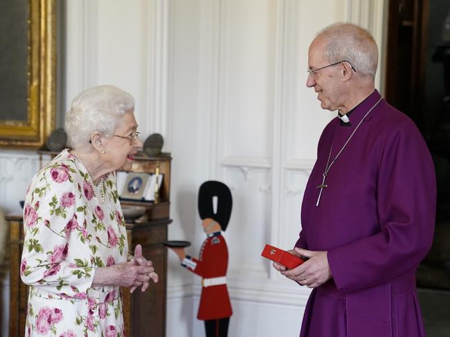 Queen Elizabeth II receives the Archbishop of Canterbury Justin Welby at Windsor Castle. Picture: Getty Images