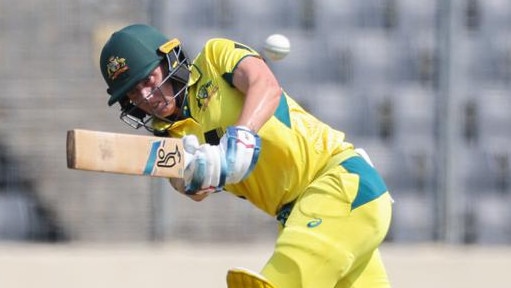 DHAKA, BANGLADESH - MARCH 31: Alyssa Healy of Australia bats during game one of the Women's T20 International series between Bangladesh and Australia at Sher-e-Bangla National Cricket Stadium on March 31, 2024 in Dhaka, Bangladesh. (Photo by Abhishek Chinnappa/Getty Images)