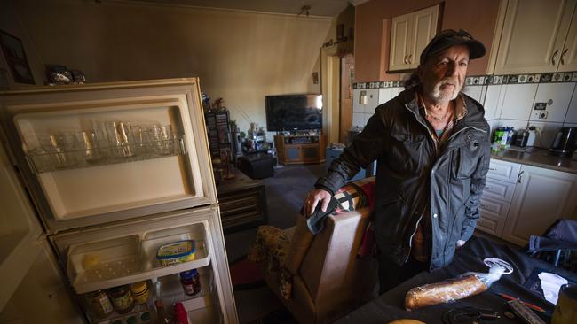 Goulburn Street unit resident Soul Catanie who has been without power for a week after a structure fire. Picture: Chris Kidd