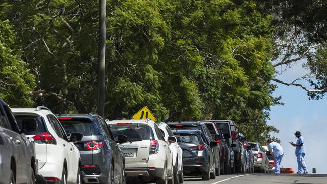 Drive-through testing at Baillie Henderson Hospital. Picture: Kevin Farmer