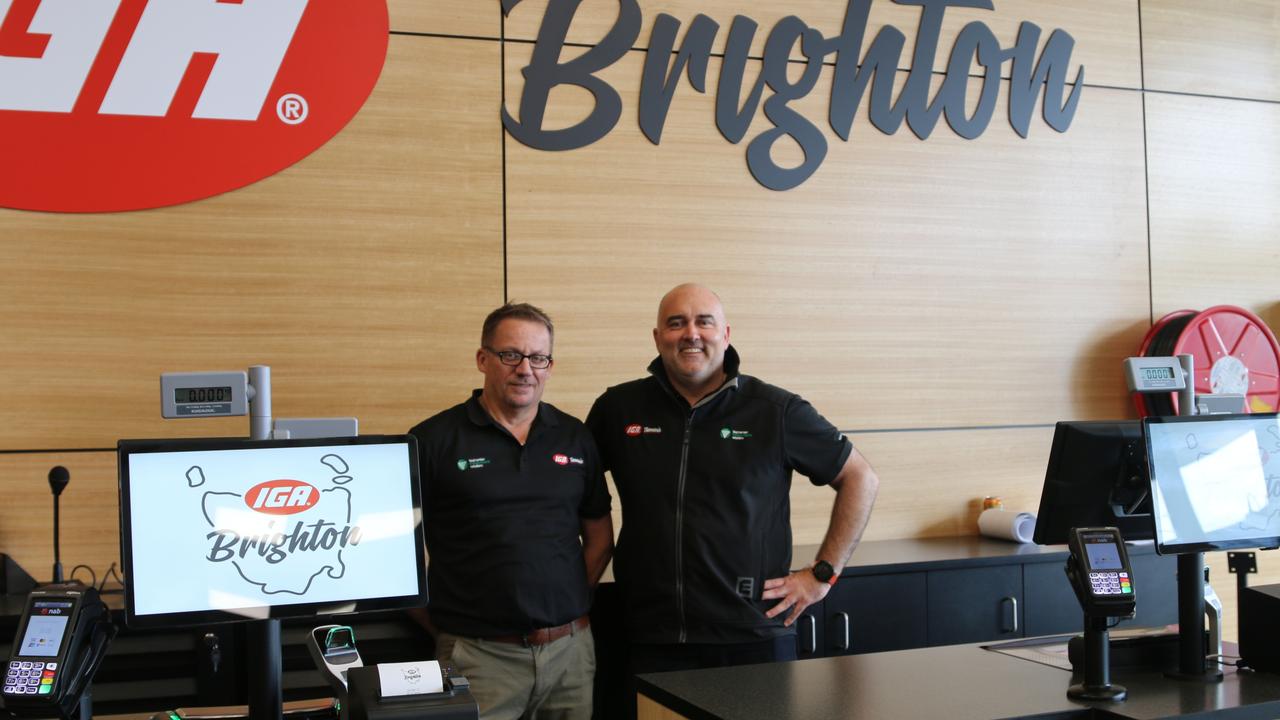 IGA Tas Area Manager Todd Johnston and IGA Tas CEO Drew Freeman at new Brighton store ahead of opening. Picture: Elise Kaine