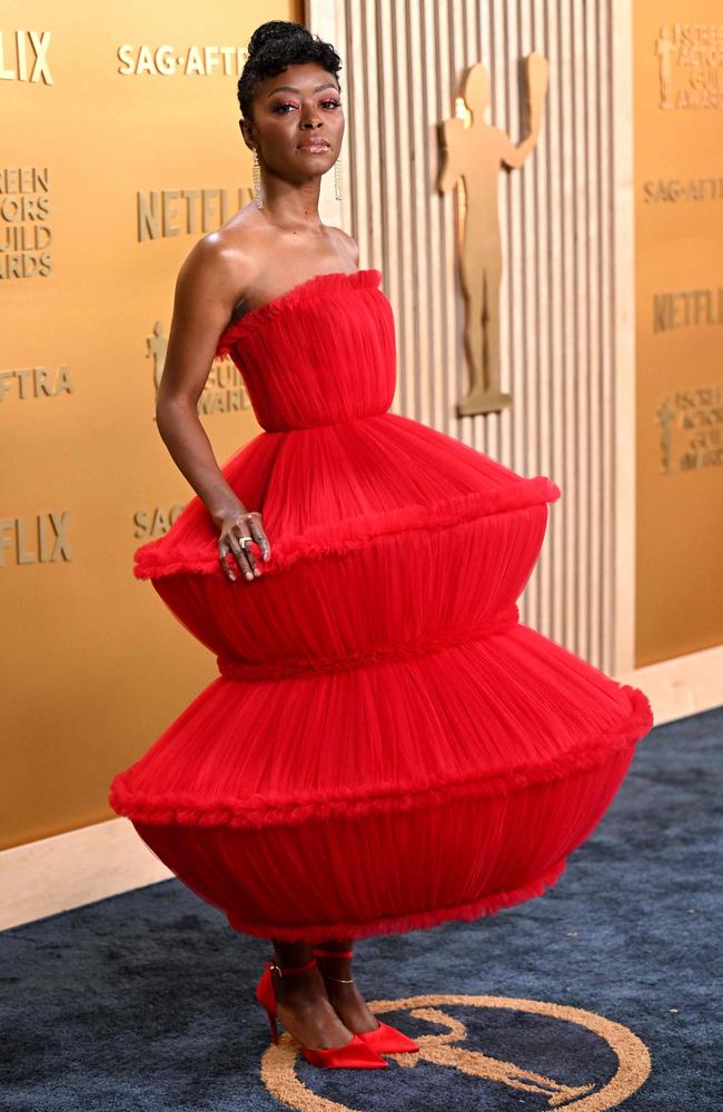 Danielle Deadwyler arrives for the 31st Annual Screen Actors Guild Awards in LA. Picture: Robyn Beck / AFP