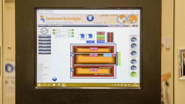 The computer keeps track of temperatures inside the chamber. Picture: Jerad Williams