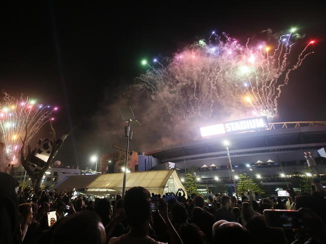 The fireworks at Docklands. Picture: Yuri Kouzmin