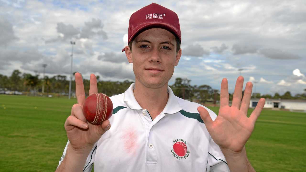 Sean Bryson after a match-winning seven wickets for reserve-grade premiers Allora. Picture: Gerard Walsh