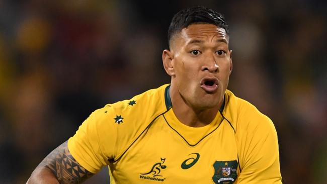 Israel Folau playing for for the Wallabies last year. Picture: AAP