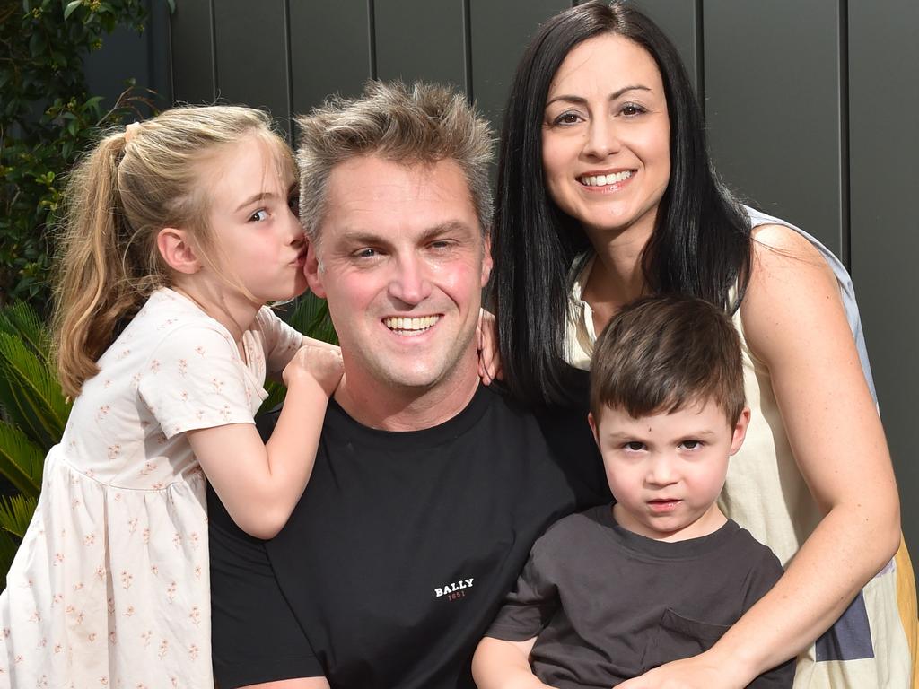 Sean Sands, who has been diagnosed with type 2 diabetes, with his wife Carla, daughter Scarlett, 5 and son Hunter, 2. Picture: Nicki Connolly