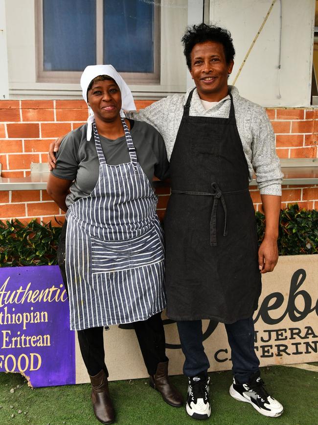 Queen Sheba Injera Catering operators Yodit Tafera and Zemenay Gebremichael. Picture: Olivia Hasler, Lousy!