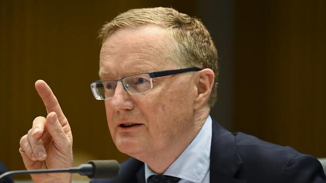 Philip Lowe answers questions during the House Economic Committee hearing. Picture: AAP