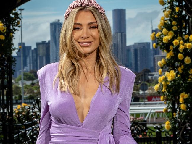 MELBOURNE, AUSTRALIA - OCTOBER 27: Melbourne Cup Carnival Ambassador Nadia Bartel poses for a photo at the Melbourne Cup Carnival launch at Flemington Racecourse on October 27, 2020 in Melbourne, Australia. (Photo by Darrian Traynor/Getty Images)