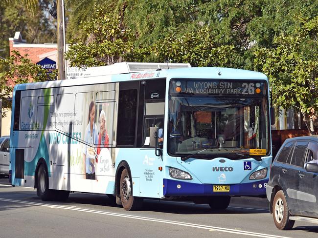 A bus near Wyong Railway Station at Wyong. Pic: Troy Snook/AAP Image