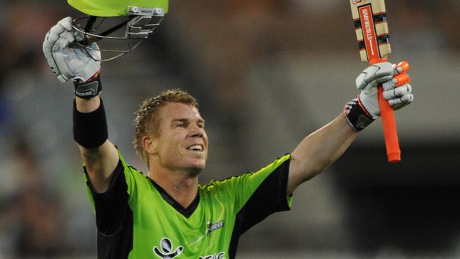 Sydney Thunders David Warner made 100 for the Thunder way back in 2011. (AAP Image/Mal Fairclough)