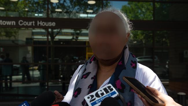 SYDNEY, AUSTRALIA, NewsWire Photos. DECEMBER 15, 2023The mother of a teen assaulted by police officer Ryan Barlow speaks outside of court. Picture: NCA Newswire/ Nathan Schmidt