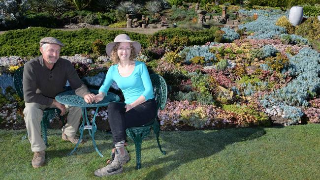 Michele and Attila Kapitany in their garden at their property at The Lough Crt in Narre Warren North. Picture: Lawrence Pinder