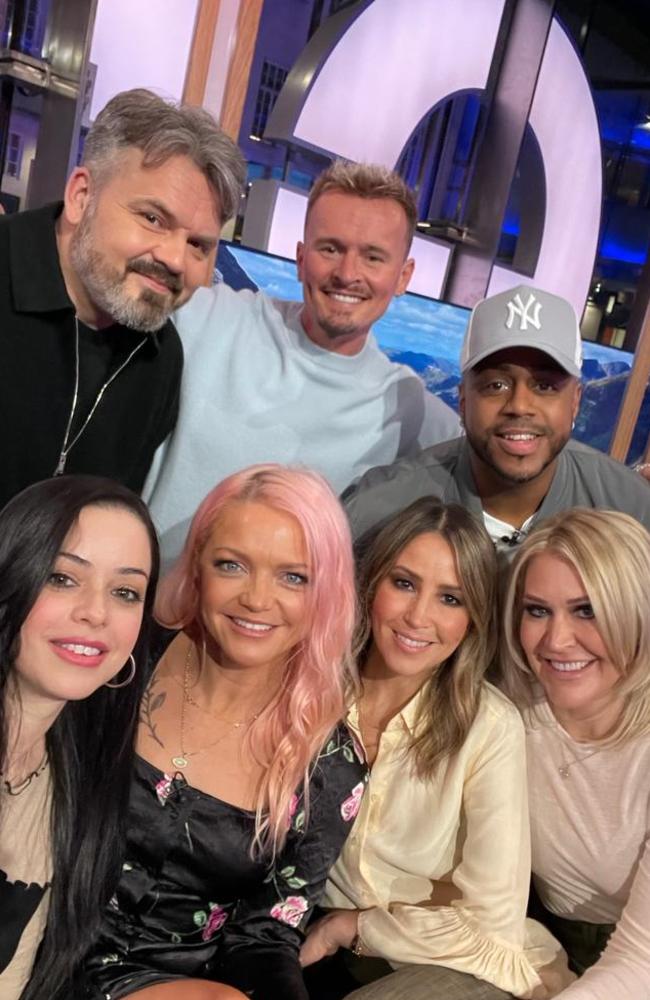 A reunited S Club 7 today.