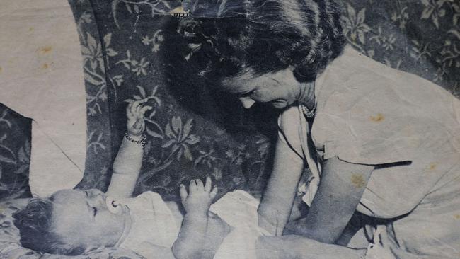 Beryl Morrin became an expert nappy changer using her teeth to pin the nappy.