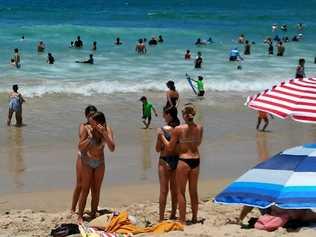 Crowds have flocked to Noosa for the winter holidays, despite the intermittent rain of last week. Picture: Heidi Schum