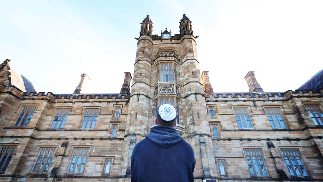 A Jewish student at the University of Sydney. Picture: John Feder