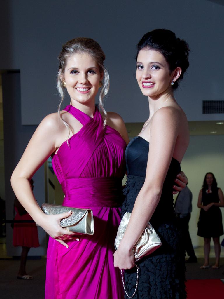 Samantha Strawhorn and Hayley Heath at the 2012 Kormilda College formal. Picture: SHANE EECEN / NT NEWS<br/>