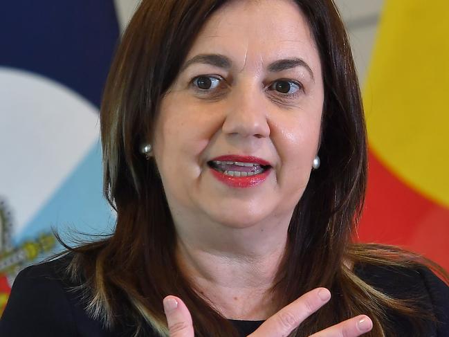 BRISBANE, AUSTRALIA - NewsWire Photos October 18, 2021: Premier Annastacia Palaszczuk at the COVID update.Picture: NCA NewsWire / John Gass