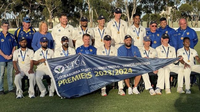 Deer Park celebrates its VTCA Senior Division premiership.