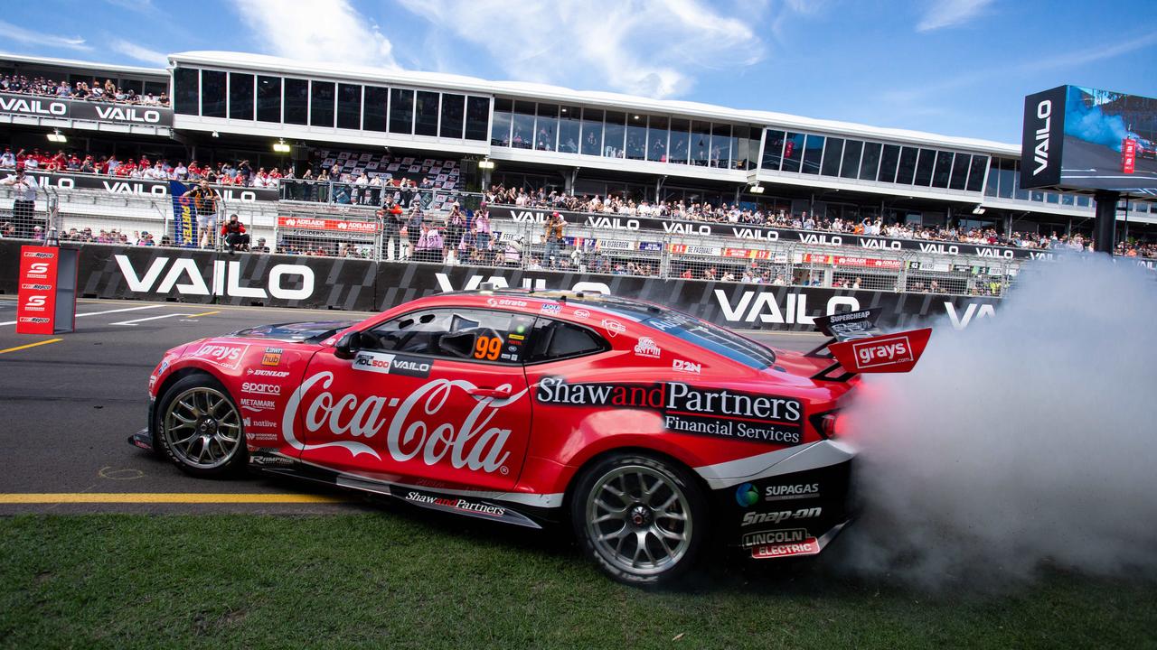 Kostecki celebrated his title win with a big burnout in Adelaide.
