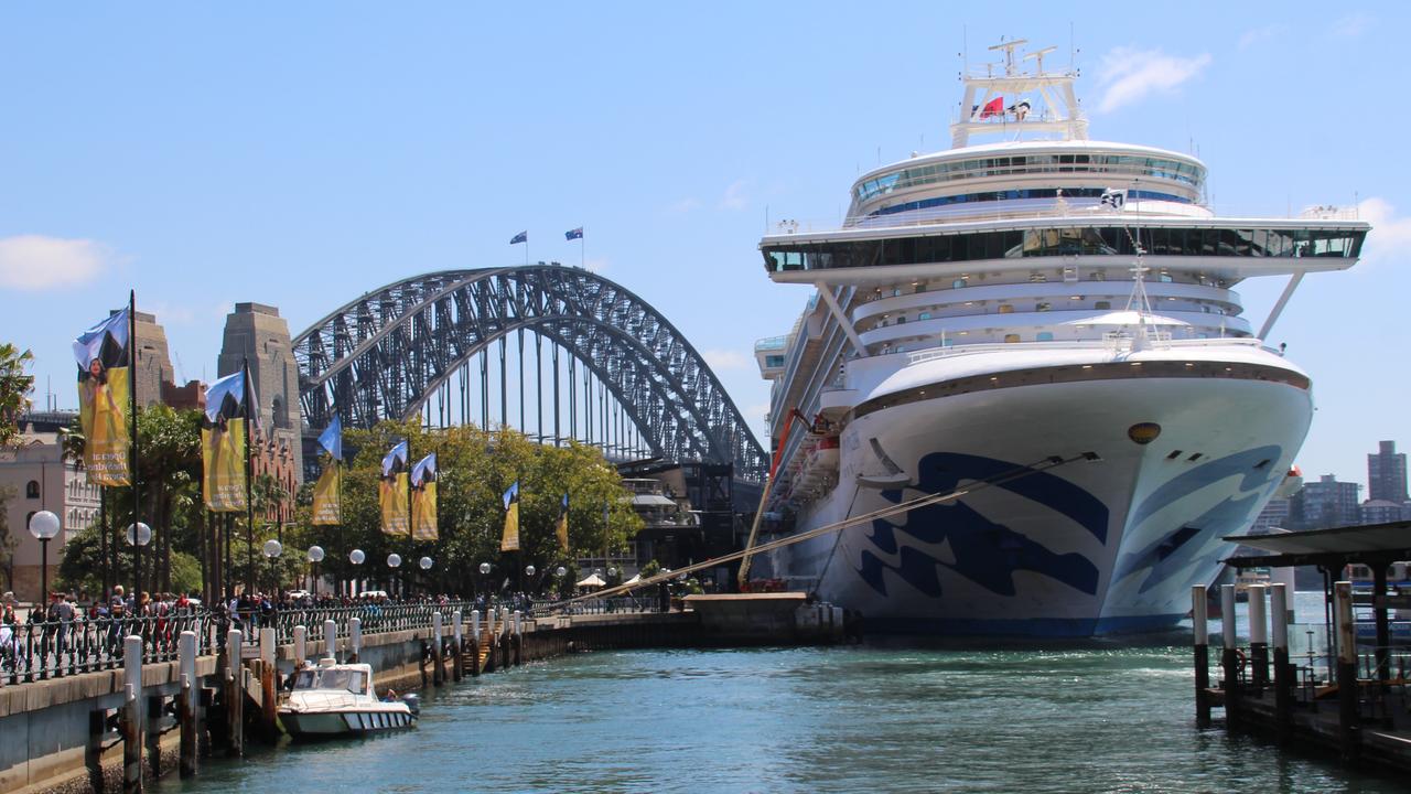 Princess Cruises' Ruby Princess, docked at Circular Quay, Sydney.