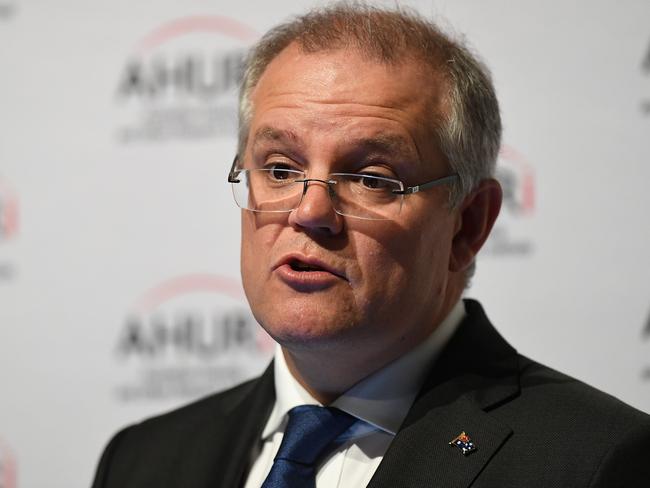 Federal Treasurer Scott Morrison speaks at Australian Housing and Urban Research Institute in Melbourne today. Picture: AAP Image/Julian Smith