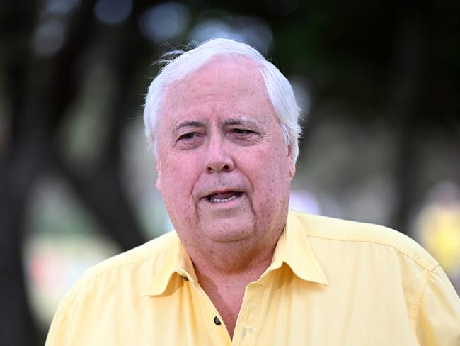 GOLD COAST, AUSTRALIA - NewsWire Photos - JANUARY 24, 2023.Businessman Clive Palmer speaks during a press conference on the Gold Coast. Mr Palmer made an announcement regarding a conferences on COVID 19 Vaccines.Picture: NCA NewsWire / Dan Peled