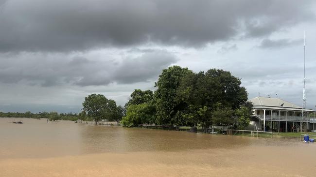 The historic main homestead at Floraville Station is expected to be swamped as the 94,000Hs property on the banks of the Leichardt River as record-breaking floods devastate the region. Picture: Supplied