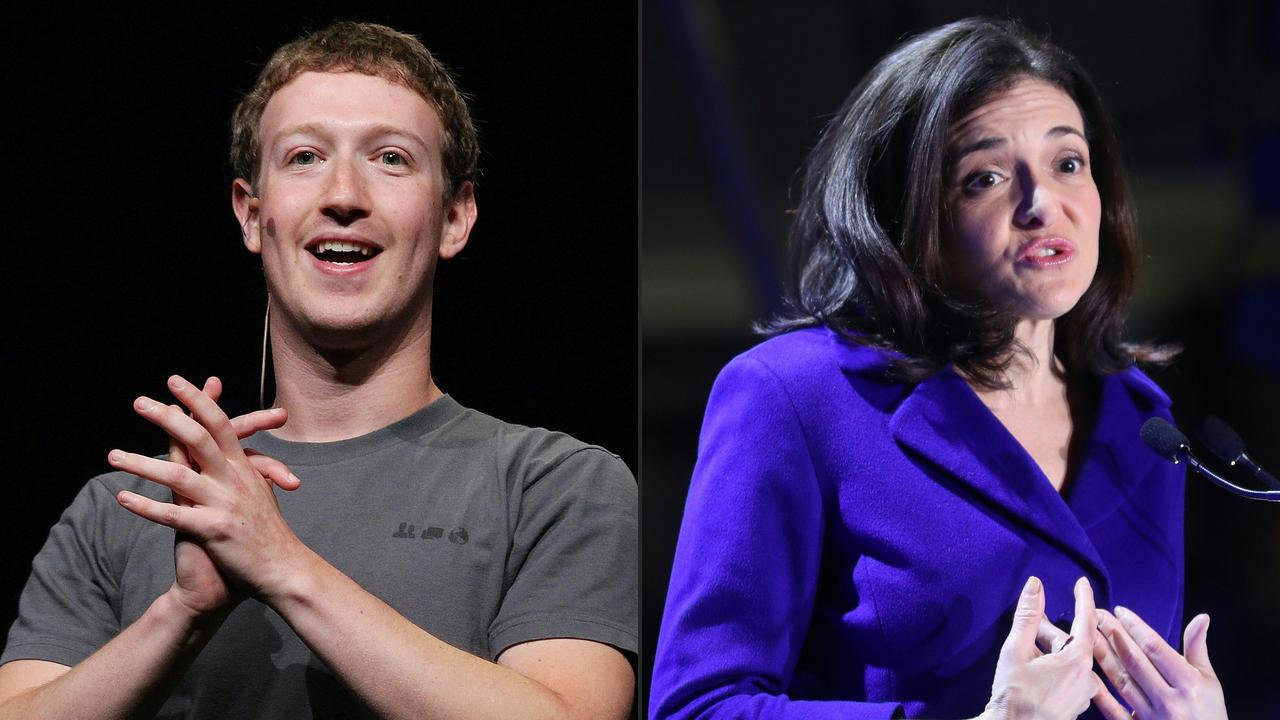 Facebook CEO Mark Zuckerberg and COO Sheryl Sandberg failed to impress at a meeting with the boycott campaign organisers. Picture: Justin Sullivan and Jacques Demarthon/AFP