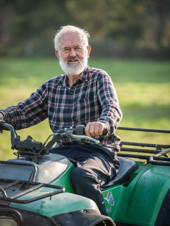 Ian Trevaskis on his Wairewa farm in East Gippsland. Picture: Laura Ferguson