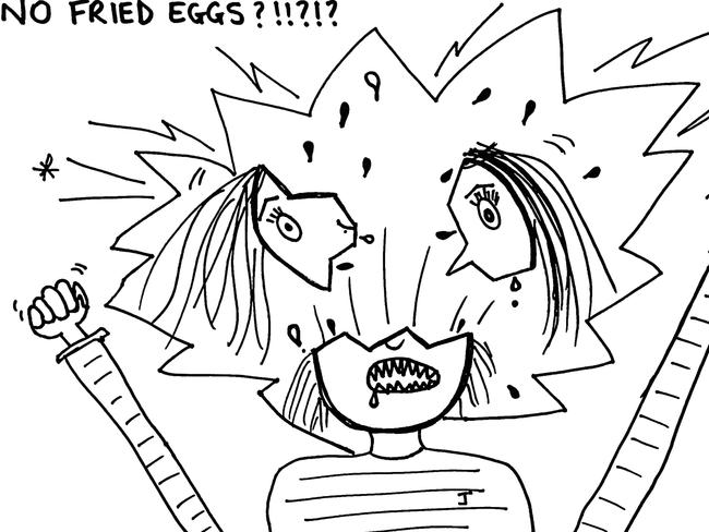 Egg-splosion … Julia can also sketch brilliantly, as shown here.