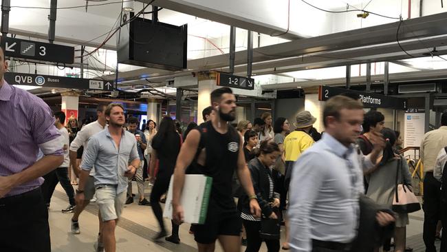 Chaos at Town Hall due to the major delays. Picture: News Corp