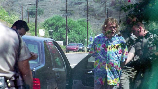 Nick Nolte is arrested by California Highway Patrol officers. Picture: AP Photo/Scot Minkler