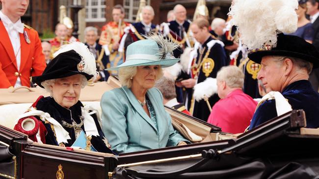 The Queen, Camilla and Prince Charles enjoy the ‘private’ Order of the Garter in 2013. Picture: Eamonn M. McCormack/AFP