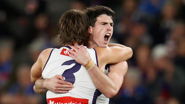 On the Couch panellist Jonathan Brown called for more defensive intent from Fremantle stars Andrew Brayshaw and Caleb Serong to help lift their side. Picture: Michael Willson / Getty Images