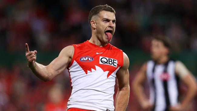 Livewire forward Tom Papley will play his 150th game against Fremantle, second only behind Melbourne star Clayton Oliver to reach the milestone from his draft year. Picture: Mark Kolbe / Getty Images