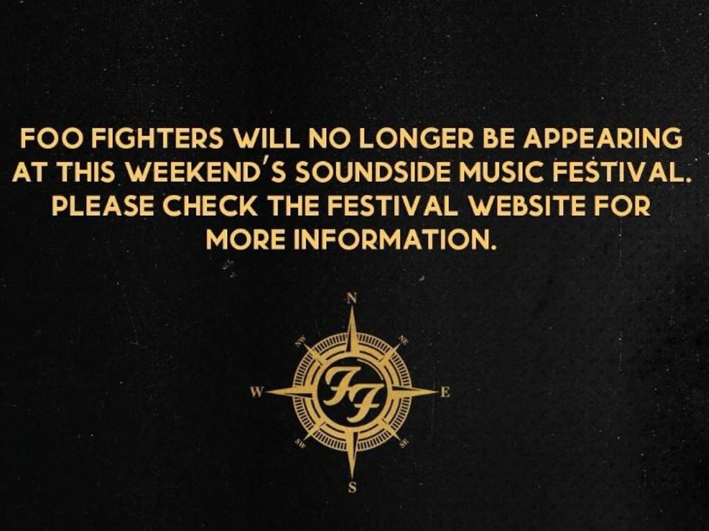 Foo Fighters have cancelled their gig scheduled for this weekend in Connecticut.