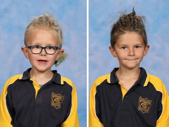 Brothers Sam Johnson (left) and Max (right) in school photos taken just weeks week before they were found dead. Picture: Supplied