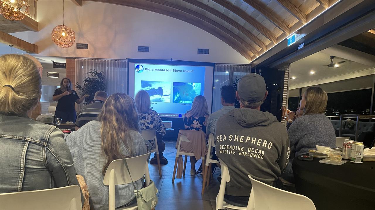 Asia Haines was presenting USC Manta Project on Thursday night August 3 at the Airlie Beach Reef Festival.