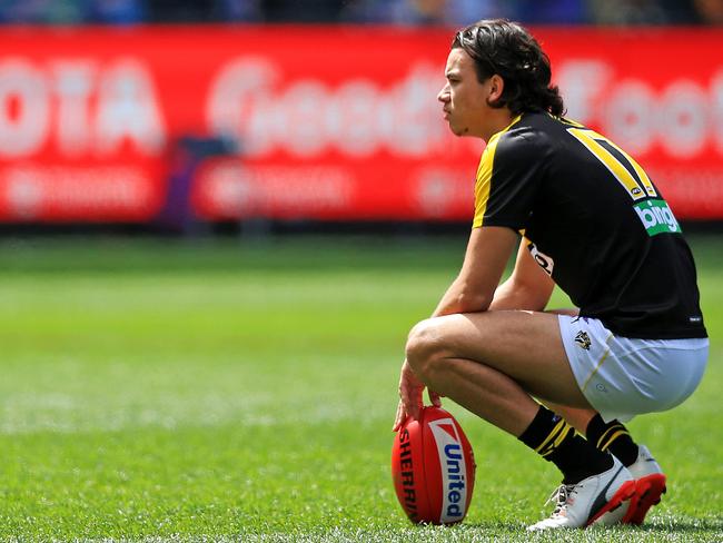 Richmond Tiger Daniel Rioli takes a moment on the ‘G to soak it all in. Picture: Mark Stewart