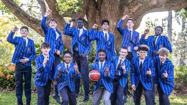 Toowoomba Grammar School GPS Basketball premiership winners from last year. BACK LEFT- James Nugent, Theo Hess, Arok Arok, Rahul Captain, Aidan Goddard-Smith, Samuel Geu. FRONT LEFT – Harry Skobe, Tawana Ngorima, Rufaro Zimbwa, Tyler Saal, Marcus Szeto, Matthew Holt. Picture: Nev Madsen.