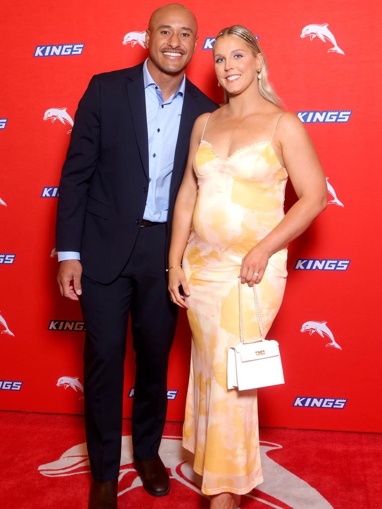 Felise and Rebekah Kaufusi at the Dolphins awards night on Thursday. Picture: Steve Pohlner