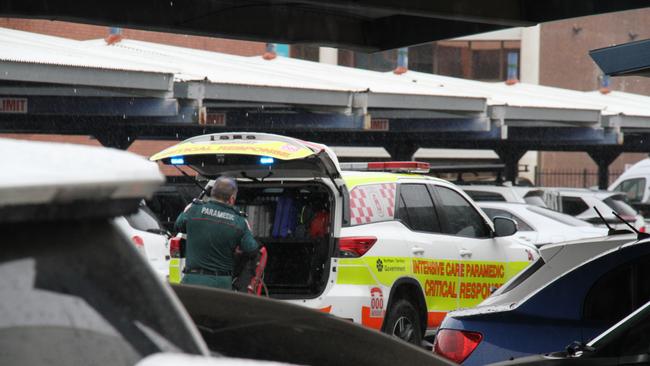 A paramedic outside Coles in Alice Springs. Picture: Gera Kazakov