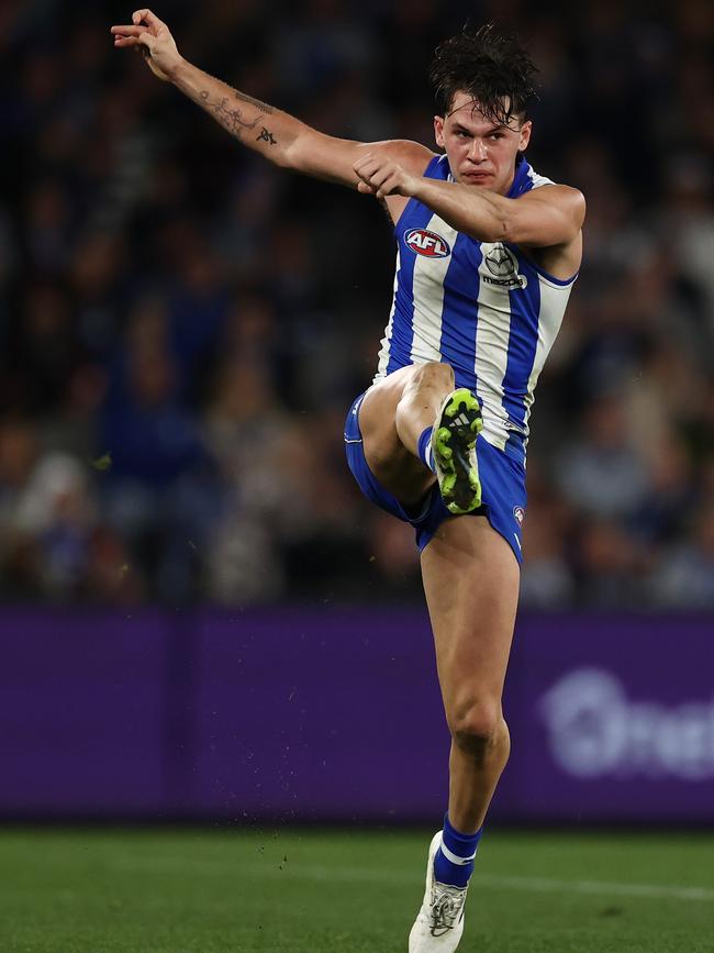 Curtis Taylor in action for the Kangaroos. Picture: Michael Klein.