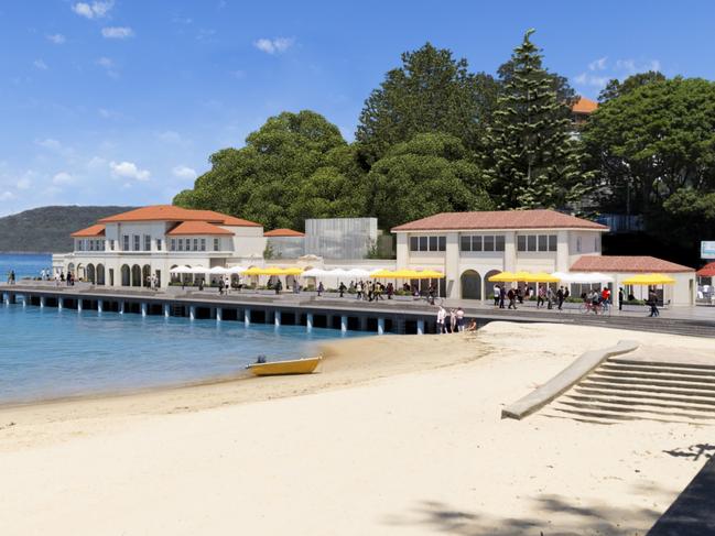 AFTER: An artist's impression of the proposed public open space to be created when the former aquarium is bulldozed. Picture: NSW Government